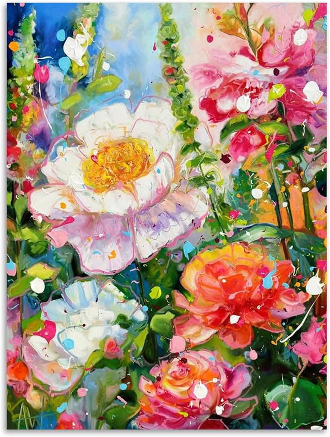 Flowers Diamond Art Kits for Adults Beginners 12x16 in, DIY Craft Gift | by Kalonyth