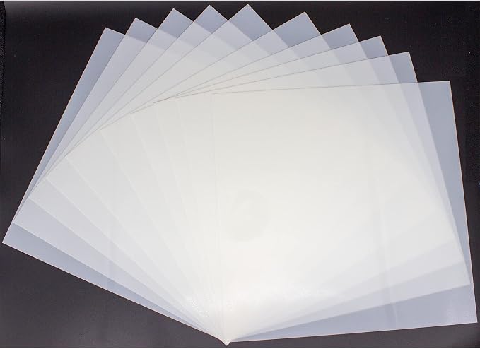 10PCS 10mil Blank Mylar Stencil Sheets, 12X12 inch Milky Translucent PET Blank by neglex