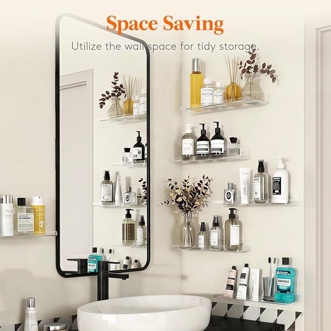 Lifewit Floating Shelves for Wall, Acrylic Display Shelf Wall Mounted for Figure - Image 7