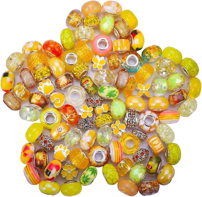 European Large Hole Spacer Charm Beads by VICTLOV