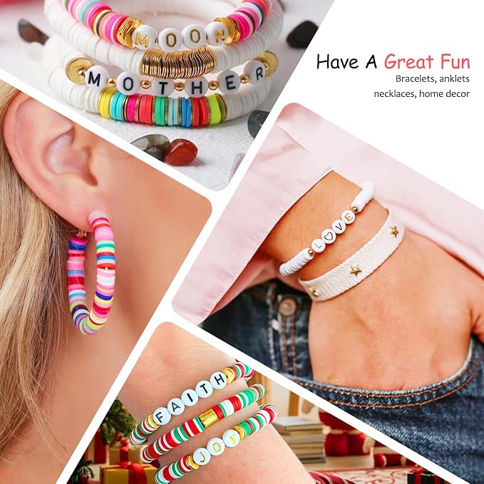 Redtwo 23000Pcs Clay Beads Friendship Bracelet Making Kit, 7 Boxes 144 Colors - Image 4