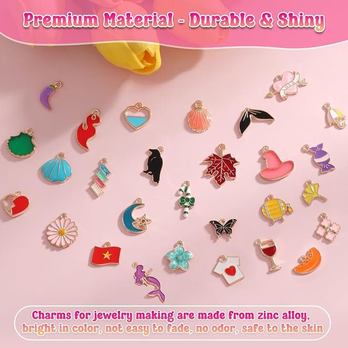 200Pcs Charms for Jewelry Making - Image 3