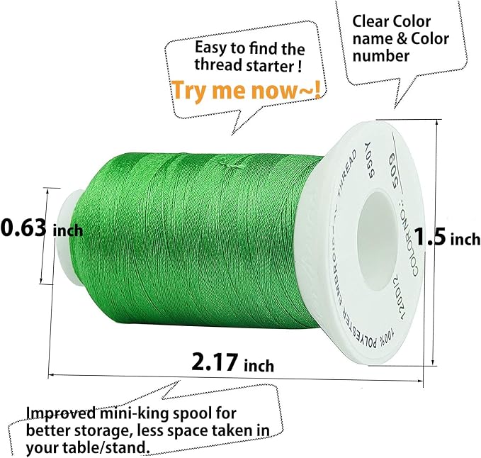 Simthread 40 Colors 40 Weight Polyester Embroidery Machine Thread Kit 550Y - Image 3