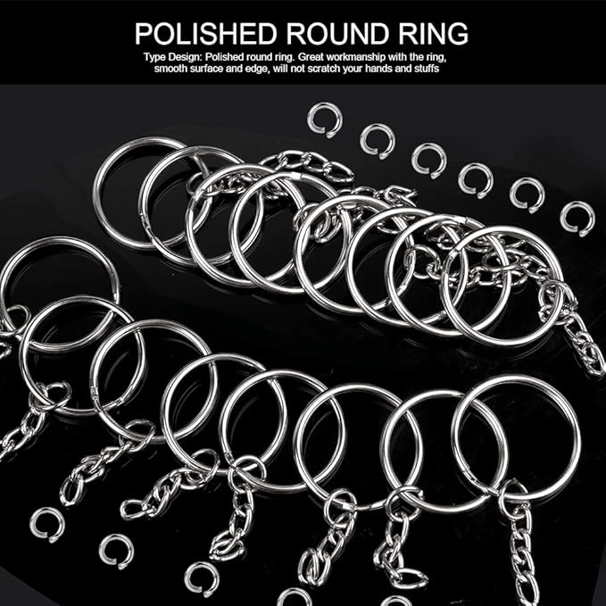 Teenitor 120Pcs Key Chain Rings Keychain Rings 1inch, Keychain Making Supplies - Image 3