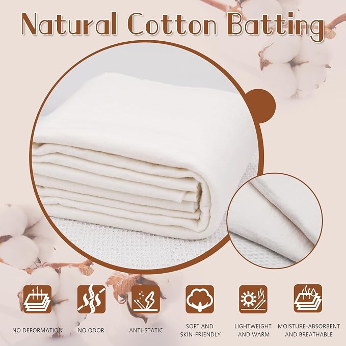 Cotton Quilting Batting, Natural Cotton Quilt Batting - Image 3
