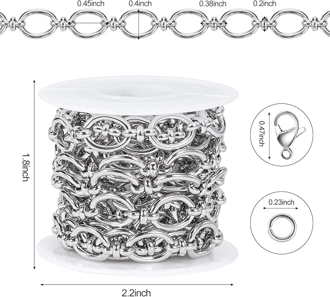 2 Meters Stainless Steel Jewelry Making Chains Oval Chain Bulk | Chunky Chains - Image 4
