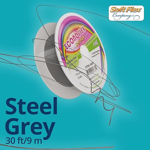 Soft Flex Econoflex Hobby Beading Wire - Fine Gauge 0.014-30 Feet No Lead Crafting Wire