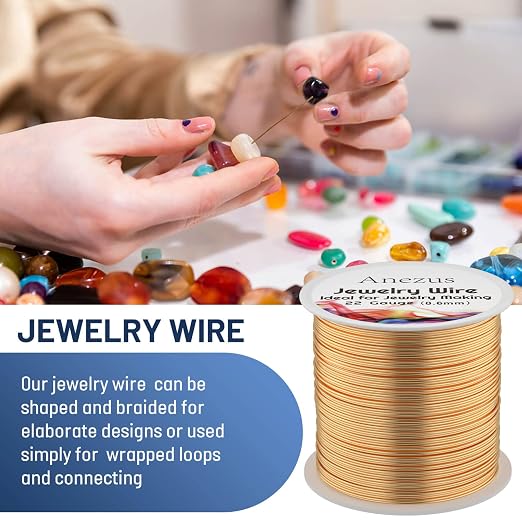 22 Gauge Jewelry Wire, Anezus Craft Wire Tarnish Resistant Copper Beading Wire - Image 4