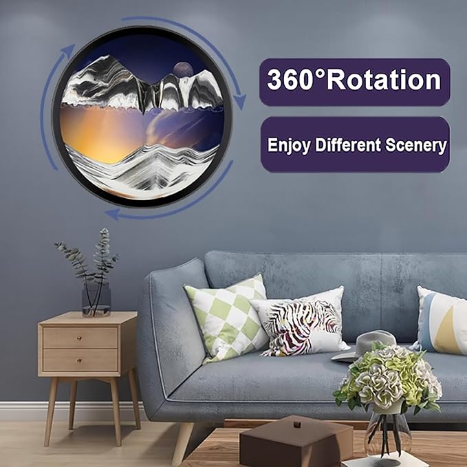PROEATS Moving Sand Art, Wall Art Deep Sea Sandscape Room Decoration, - Image 2