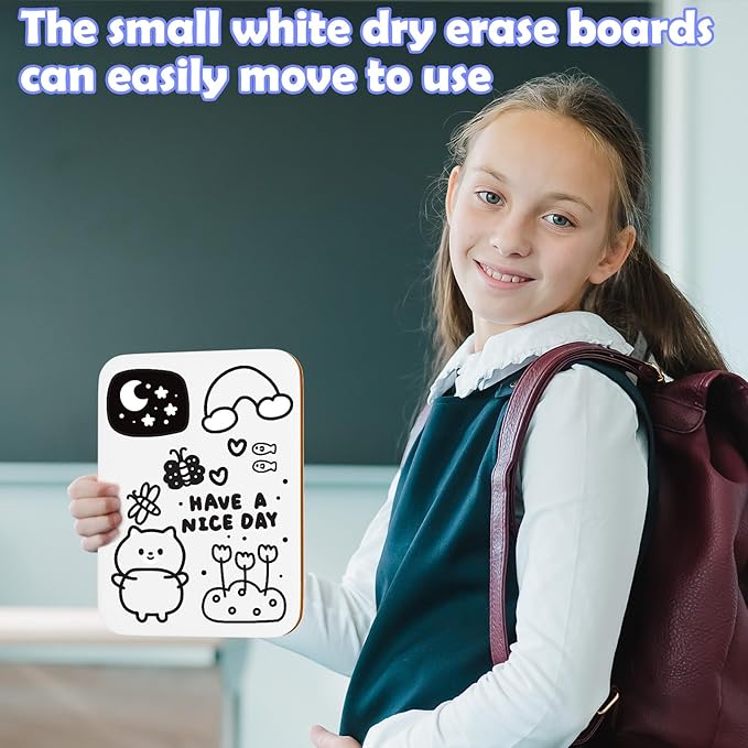 12 Pack Small White Board Dry Erase 5x7 Inch Mini Whiteboard Small Dry Erase Board with Markers Erasers Double Sided Dry Erase Lapboards for Students Teachers School Supplies Meeting Voting (12)