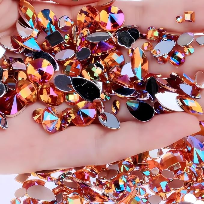 1000pcs AB Colorful Rhinestones Crystal Gems, Flatback Acrylic Gemstone Jewels by UYTRDVG