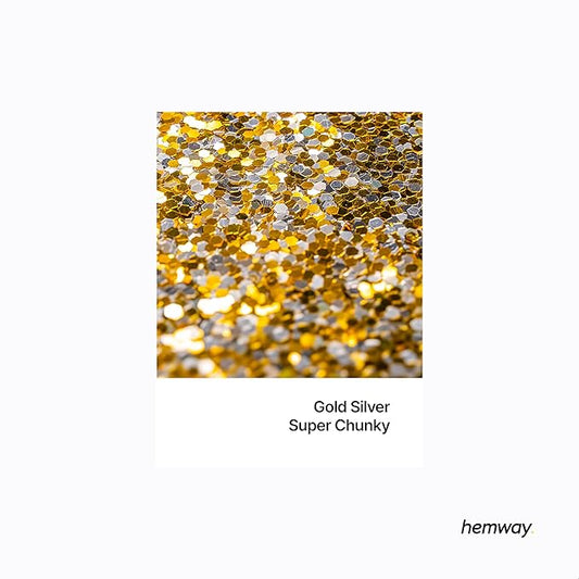 Hemway Glitter for Resin 100g Gold Silver Metallic Crystals for Epoxy Craft Super Chunky Flakes Tumblers Wax Melt