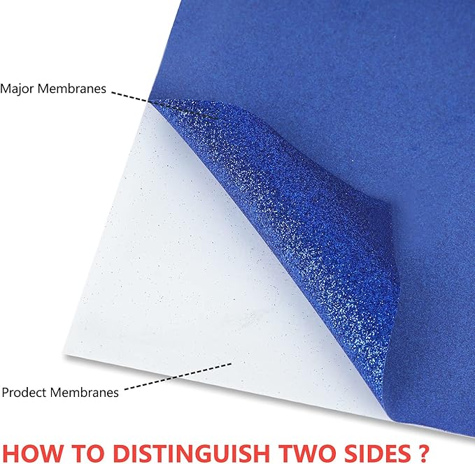 guangyintong Glitter Blue Heat Transfer Vinyl HTV Rolls, 12" x 8ft Iron on Vinyl for T-Shirts Glitter Blue HTV Vinyl for All Cutter Machines Easy to Cut & Weed for Heat Vinyl Design
