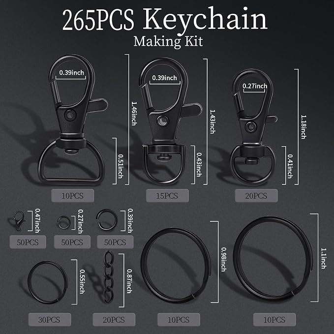 LEOBRO 265PCS Swivel Snap Hooks and Key Rings, Keychain Clips and Key Chain - Image 2