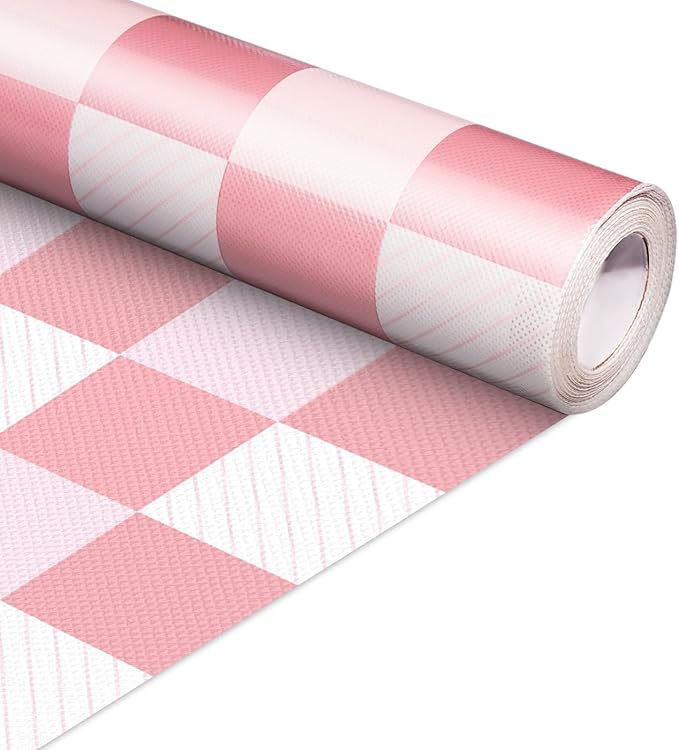 Inkspire Pink Checked Bulletin Board Paper Roll, 14.8FTx47IN Large Reusable by Unknown