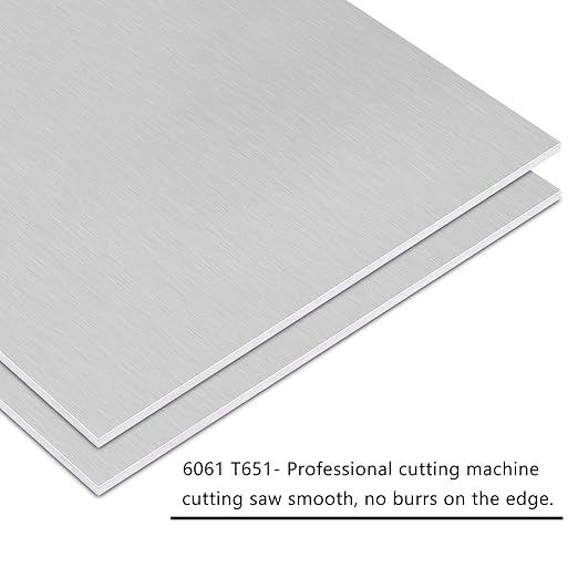 2Pack 6061 T651 Aluminum Sheet Metal 8 x 8 x 1/32(0.8MM) Inch Flat Plain Thin Aluminum Plate Covered with Protective Film, Heat Treatable Rectangle Aluminum Metal Plate for Crafting, DIY, Industrial