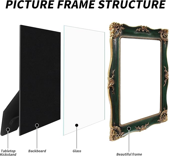 Vintage Picture Frame 8x10 Inch, Ornate Photo Frame - Image 8