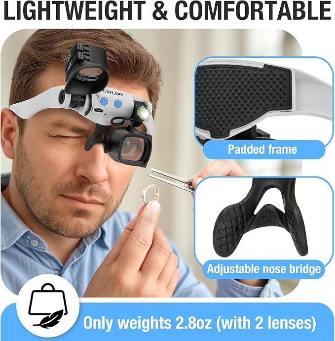 COYLAPY Magnifying Glasses for Close Work, Jewelers Magnifying Glass - Image 5