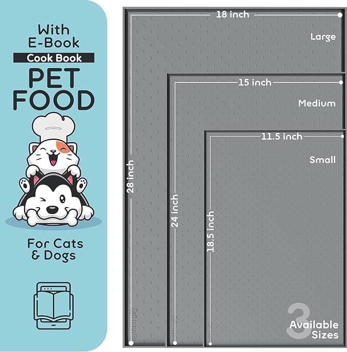Dog Food Mat - 24x15 Raised Edges Dogs Mat - Image 2