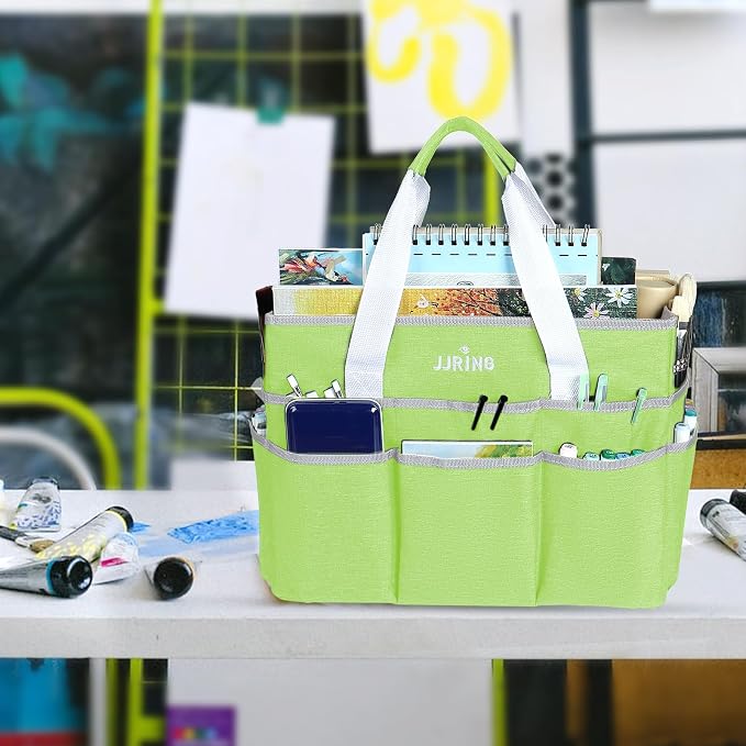 JJRING Craft Organizer Tote Bag, Large Art Storage Caddy - Image 2