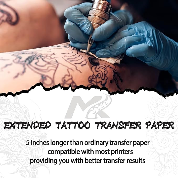 2025 NEW Extended Tattoo transfer paper,100 Sheets Premium Stencil Transfer Paper for Tattooing，4 Layers 8.5" X 16.5"