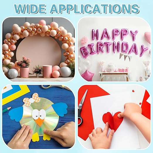 UPINS Glue Points Dots, 300Pcs Balloon Glue Adhesive Dots Double Sided Removable Glue Tape Dots for Balloons Crafts Decoration, 6 mm
