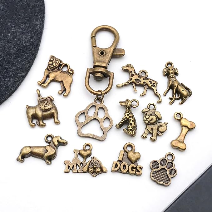 WOCRAFT 60pcs Antique Bronze Dogs Bracelet Charms - Image 6