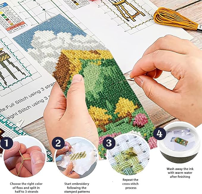 ACRNIGHEET 6PCS Cross Stitch Bookmark Kit - Image 4