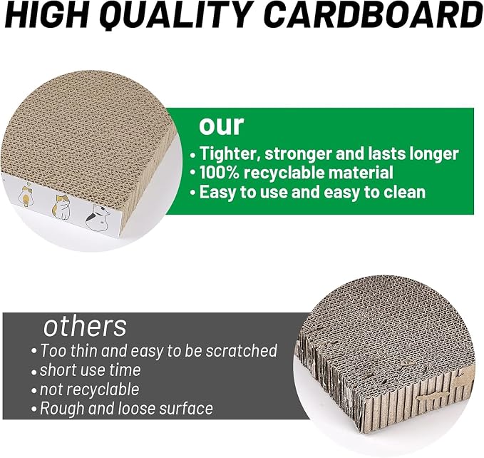 PatiencET Cardboard Cat Scratcher Pads, Catnip Included, - Image 4