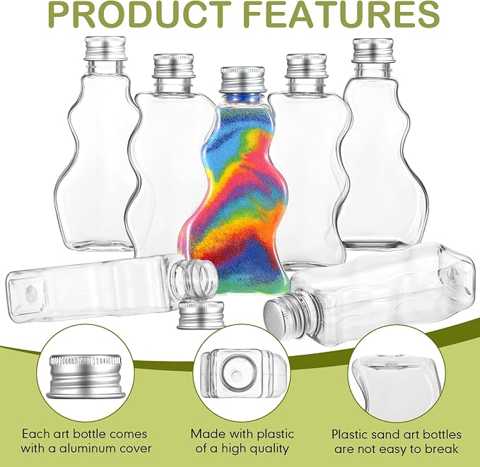 Mumufy 60 Pcs Plastic Sand Art Bottles - Image 4