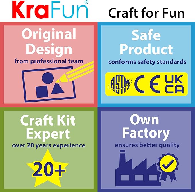 KRAFUN Felt Sticker Kit for Beginner Toddlers, Kids Arts & Crafts, Pack of 500 Assorted Scrapbook Stickers Alphabets, Numbers, Fun Shapes, Preschool, Children Early Learning, self Adhesive