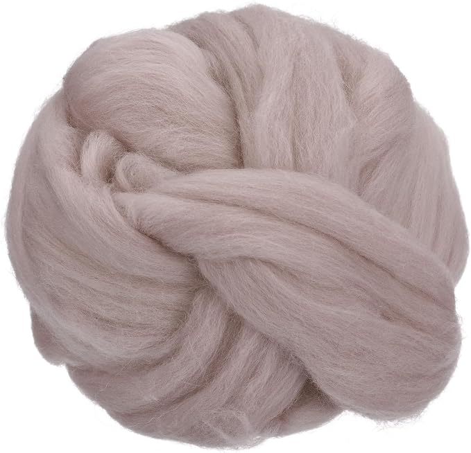uxcell Needle Felting Wool, 3.5 Oz Nature Fibre Wool Yarn Roving by uxcell