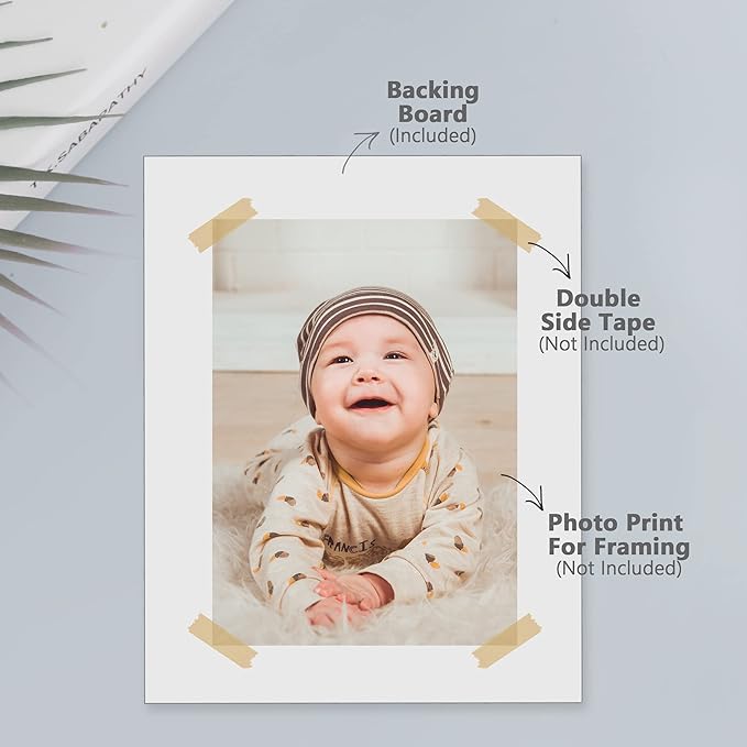 10 Pack Backing Boards, 18x24 Uncut White Mats Matboards, Acid-Free Backerboards for Art Prints, Ideal for Photos, Pictures, Prints, and Frames