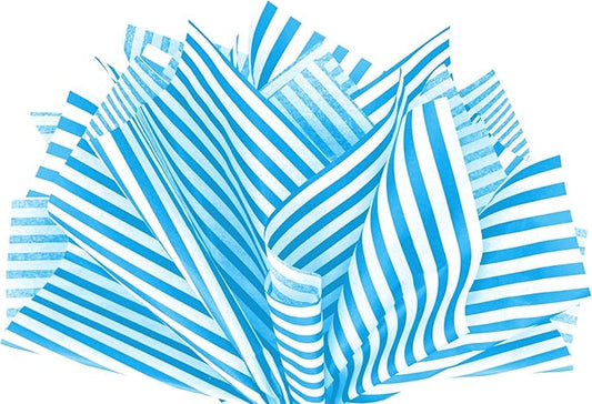 Flexicore Packaging Turquoise Blue Pin Stripe Print Gift Wrap Tissue Paper Size: 15 Inch X 20 Inch | Count: 50 Sheets | Color: Turquoise Pin Stripe