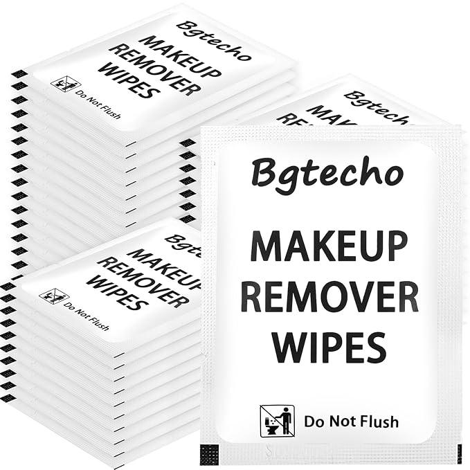 200 Pack Makeup Remover Wipe Bulk, Individually Wrapped Makeup Remover Wipes, Alcohol Free Facial Cleansing Wipes, Makeup Wipe with Vitamin E, Gentle Face Wipes for Travel Hotel(White)