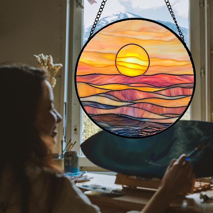 Stained Glass Window Hanging, and Mom 6.3x6.3 in - Image 2