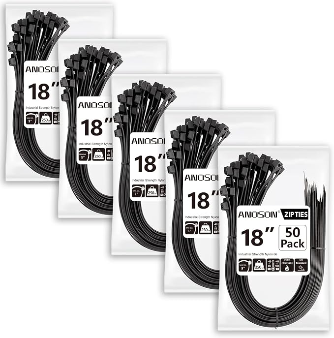 Large Zip Ties 18 inch, Long Zip Ties Heavy Duty by ANOSON