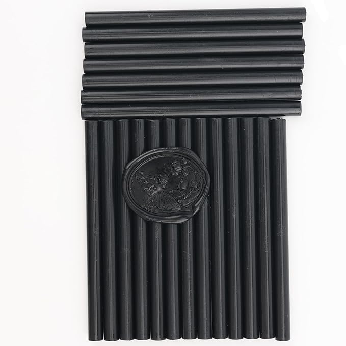 20pcs Glue Gun Wax Seal Sticks for Wedding Invitations, Envelope Letter Sealing - Black