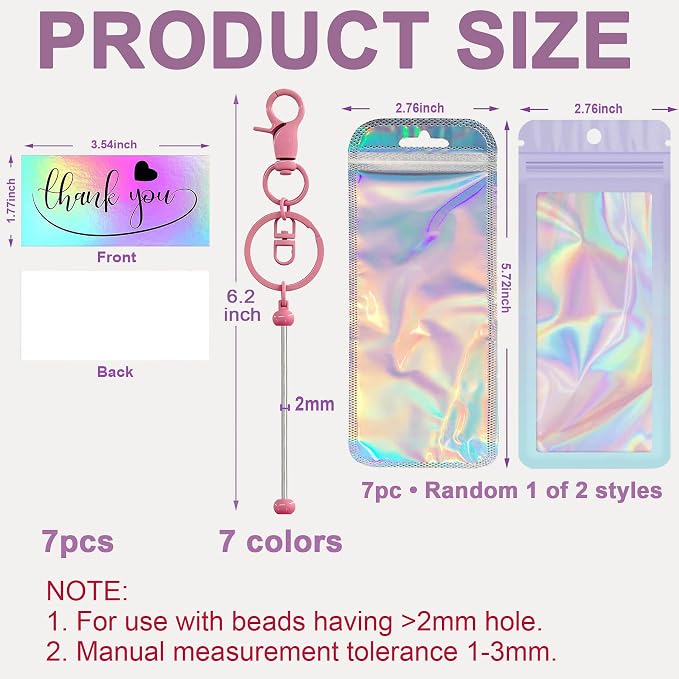 42/84/126 Pcs Beadable Keychain Bars Bulk Blank DIY Beaded Keychain Making - Image 2