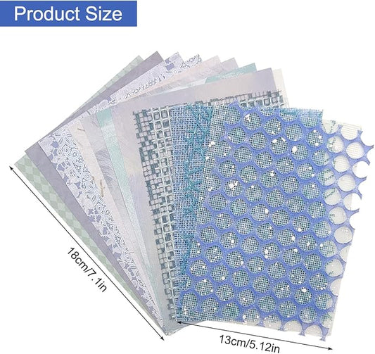 105 Sheets Scrapbook Paper Decorative Textured Paper, FineGood Mesh Fabric Assorted Set Craft Paper for Junk Journal Supplies Scrapbooking Planner Card Making