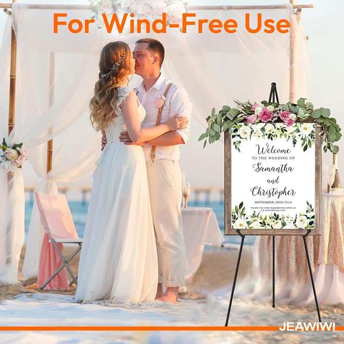 JEAWIWI 6PCS Black Easel Stand for Wedding Sign Stand, 66 Inch Adjustable Metal - Image 6