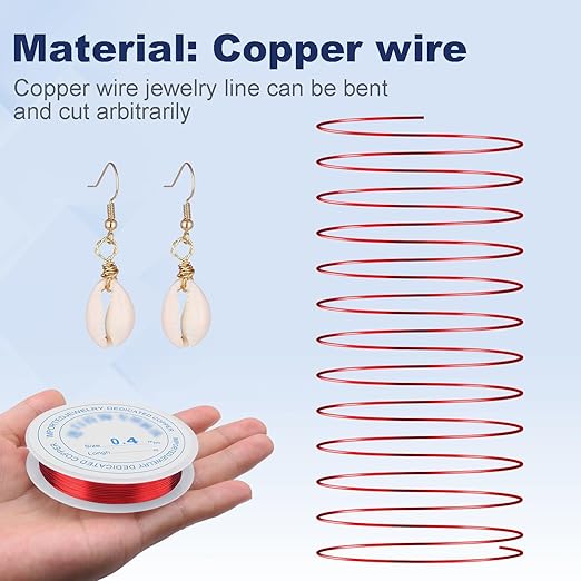 0.4 mm Dia. 10 Rolls Copper Jewelry Wire, 10 Assorted Colors Beading Wire for Jewelry Making Bracelet Earrings Rings Necklaces Flower Craft Projects