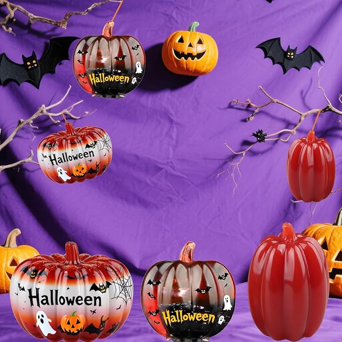 3Pack Mini 3D Pumpkin Molds for Resin, Resin Pumpkin Mold, Pumpkins Silicone Mold for Epoxy Resin, Handmade Soap, Candle, Halloween Silicone Molds