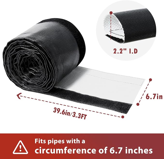 Wire Heat Shield Wrap for Car Hose Lines, 2.2" I.D. x 3.3FT, - Image 2