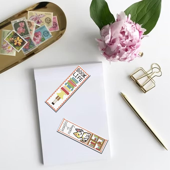 FREEBLOSS 6 Set Cross Stitch Bookmark Kit Cross Stitch Kit Cute Stamped - Image 6