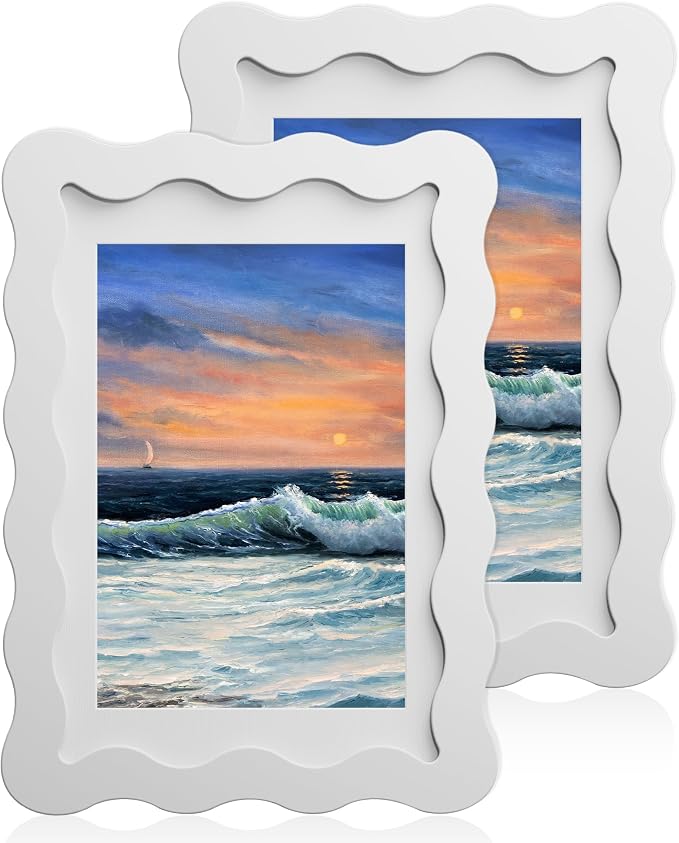 4x6 Wavy Picture Frame With Mat by Unknown