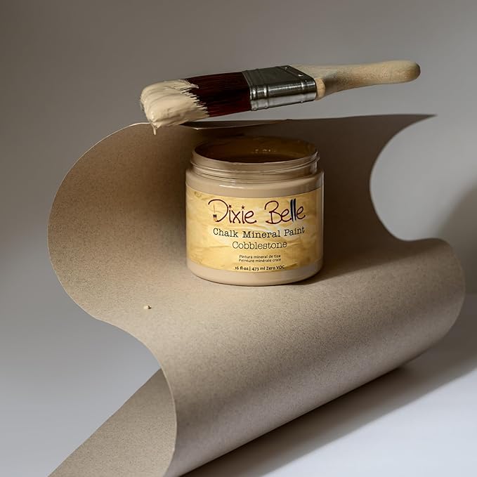 Dixie Belle Paint Company Chalk Finish Furniture Paint - Cobblestone (1 Gallon - 128oz) - Matte Weathered Stone Chic Chalk Mineral DIY Furniture Paint