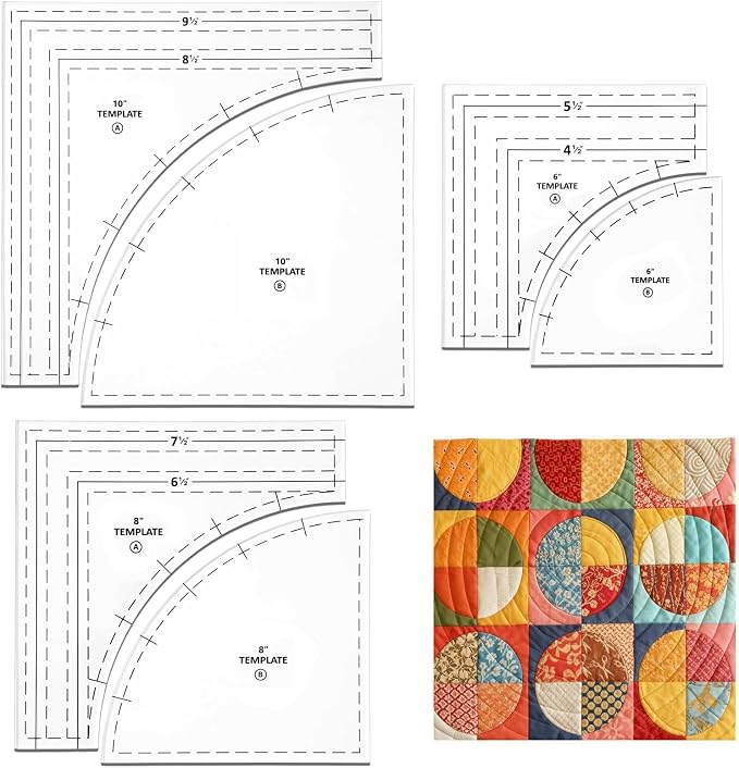 3 Set Drunkards Path Quilting Templates by JIETING