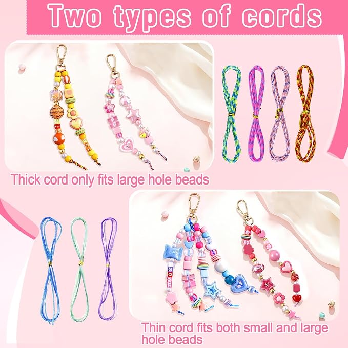 TOHONGADON 2200 PCS DIY Bag Charm Kits, Beaded Keychain Making Kit - Image 9