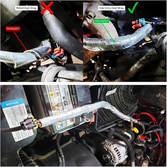 10mm - 3/8" Self-wrap Aluminum Heat Shield Sleeve Thermal Reflective Side Entry - Image 3